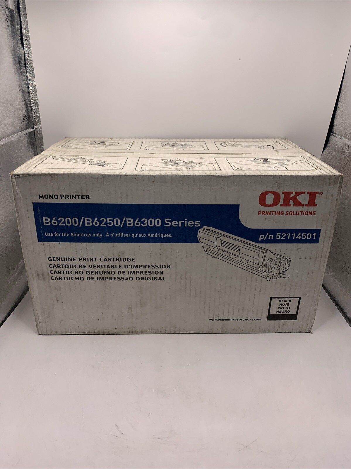 Sealed GENUINE OKI B6300 HIGH CAPACITY TONER CARTRIDGE 52114501 OEM-Worn Box