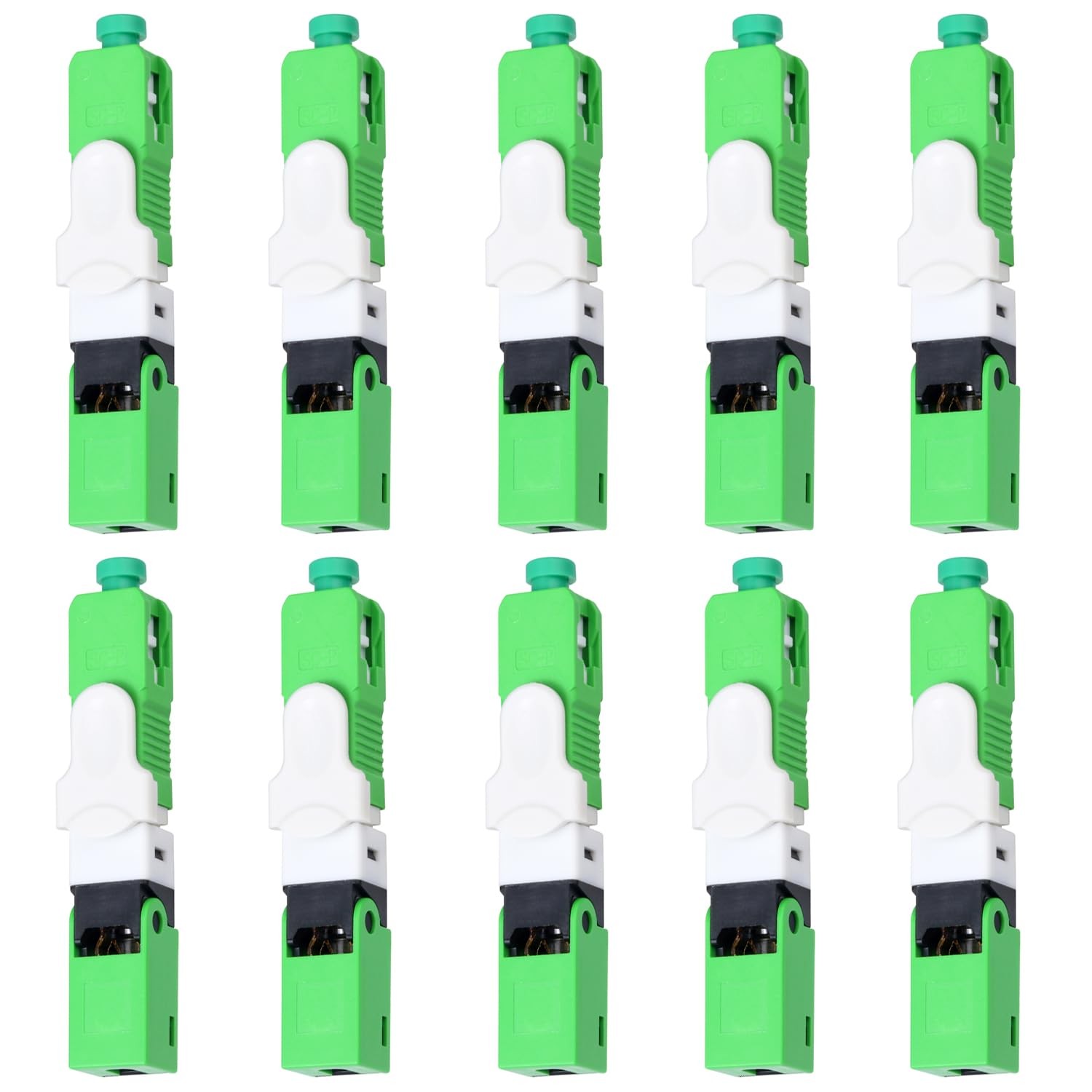 10 PCS SCAPC Singlemode Fiber Optic Cable Quick Fast Connector Adapter Plug