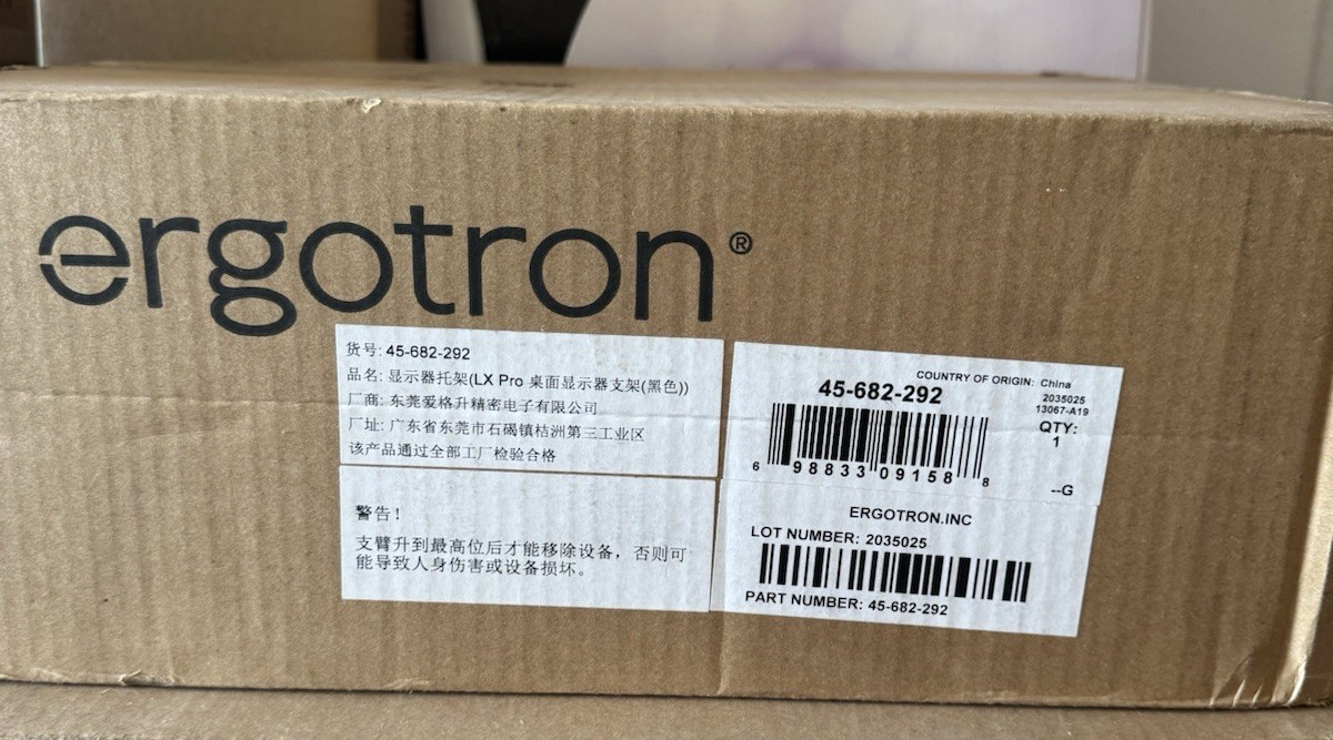 Ergotron LX Pro Monitor Arm Single display Desk Mount 45-682-292