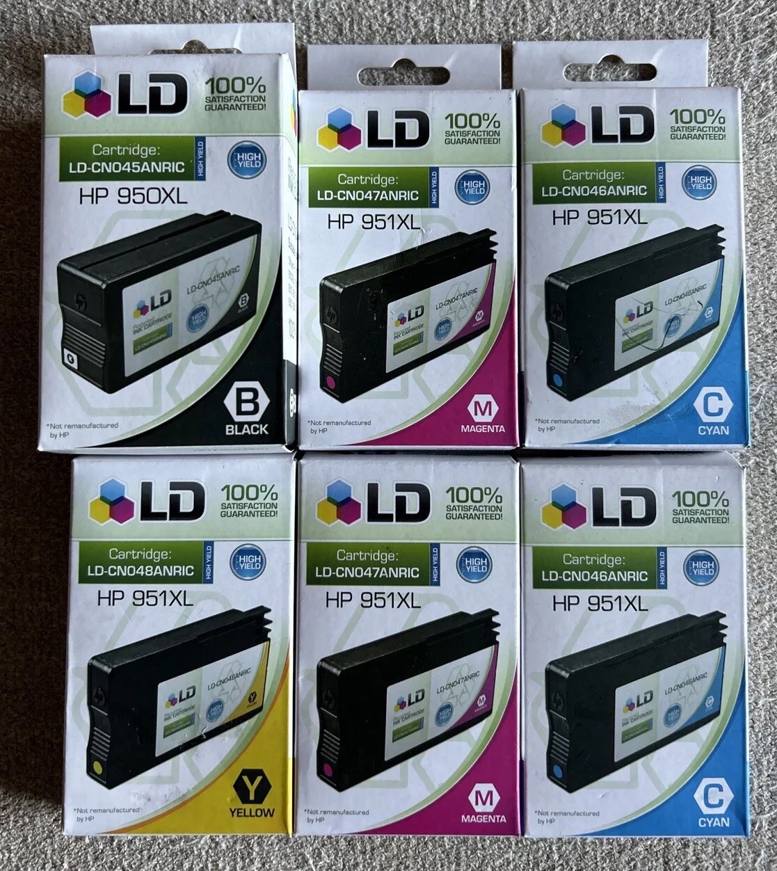 LD Recycled Ink Cartridge HP 951XL HP 950XL Lot of 6 High Yield New Sealed