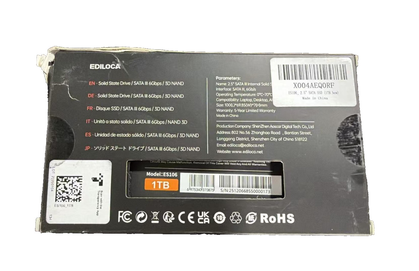 ES106 1TB SSD SSD Internal Hard