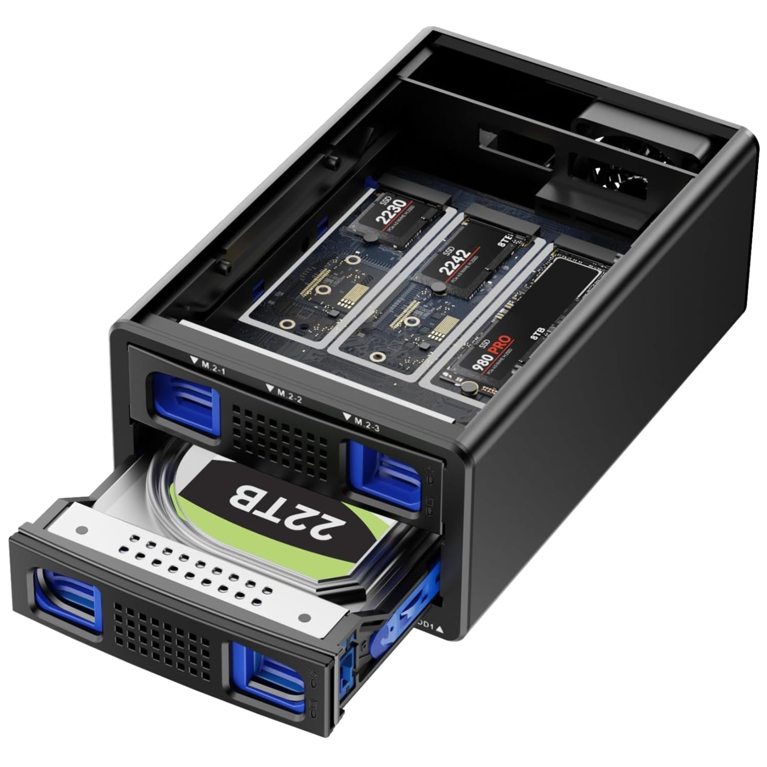 Tool-Free Installation HDD/SSD+NVMe Enclosure