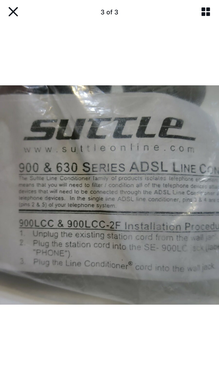 4x Suttle 900 & 630 Series ADSL Line Conditioners DSL Filter Phone NIP Quest 