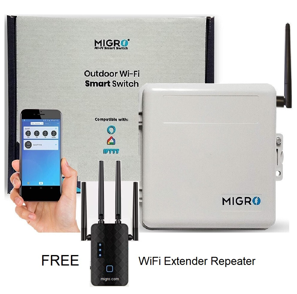 Wireless WiFi Pool Spa Pump Timer, Water Heater, Lighting 4 Channel FREE Repeat