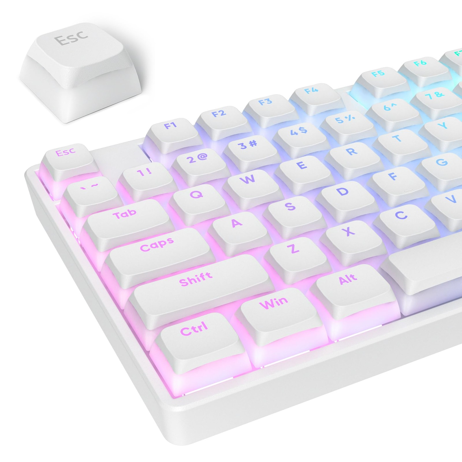 117 Keys Pudding Keycaps PBT Double Shot XDA Profile AntiGrease White Keys