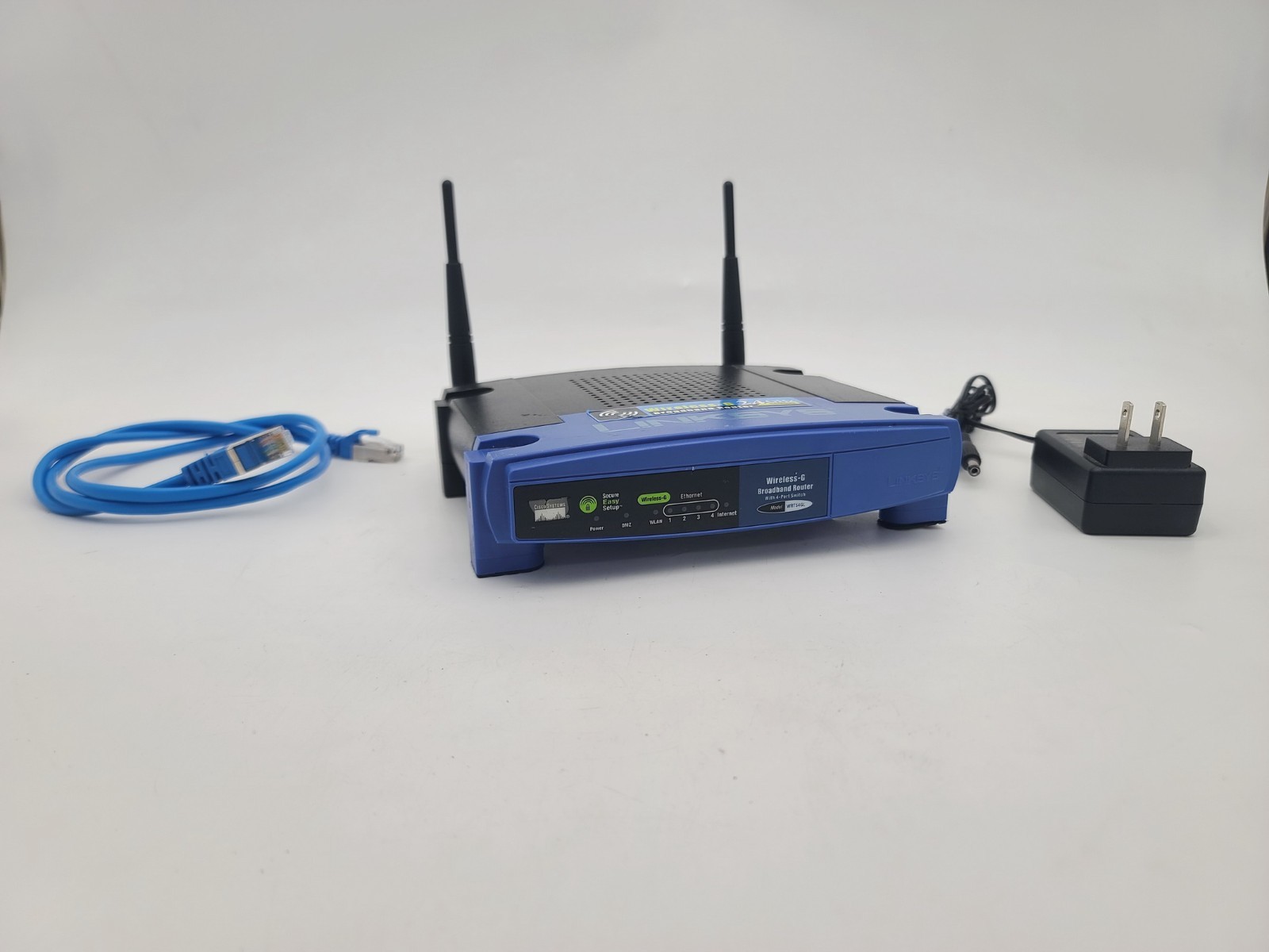 LINKSYS WRT54GL WIRELESS-G 54MBPS WI-FI ROUTER 4-PORT 10/100 ETHERNET W ADAPTER