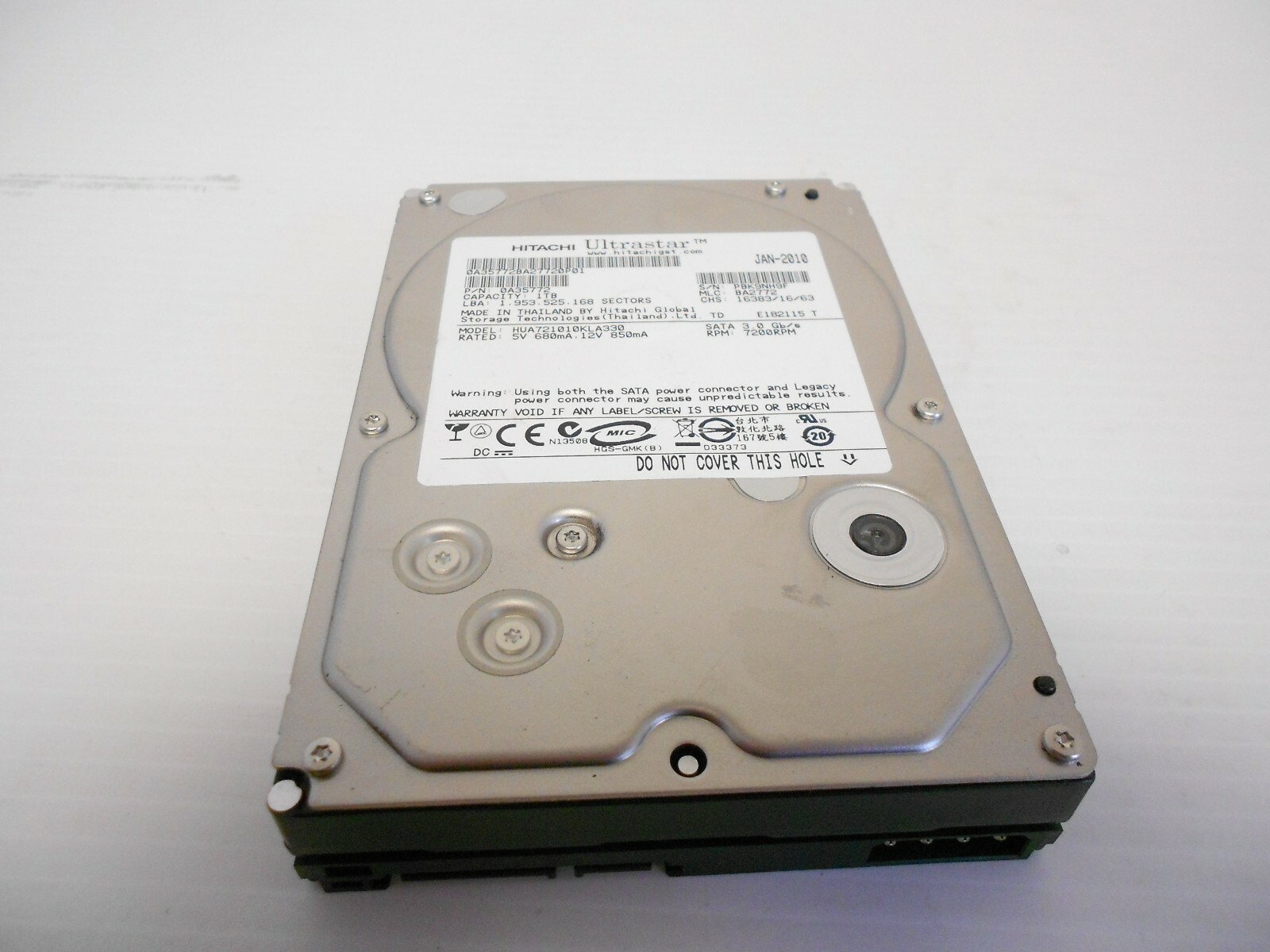 DELL EQUALLOGIC 1TB 7.2K SATA Hard Drive 0A35772 PS5000 PS6000 PS6500 PS6510 SAN