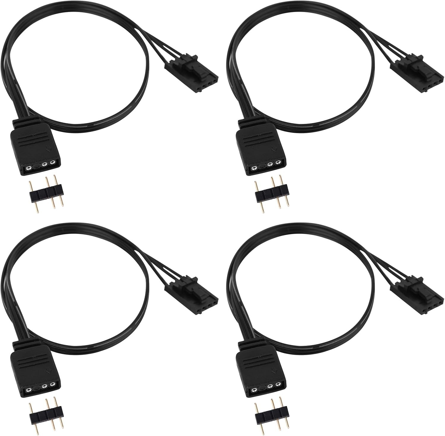 4pcs 4 Pin to 3 Pin RGB Adapter for Corsair RGB HUB Lighting Node & Commander CO