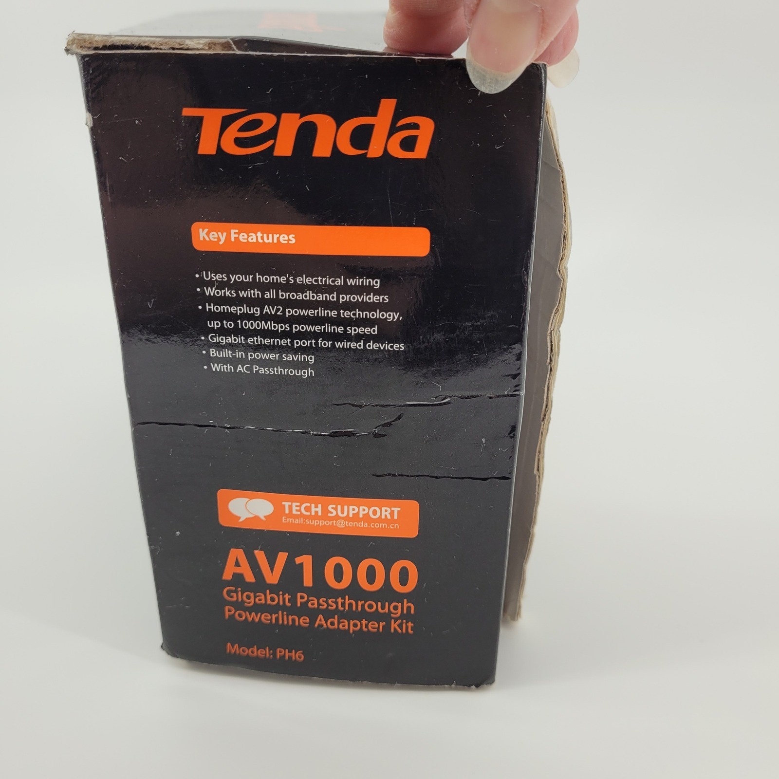 Tenda PH6 AV1000 Gigabit Passthrough Powerline Adapter Kit Pack of 2 NEW