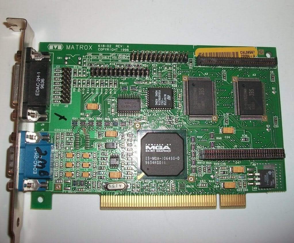 MATROX MGA-MYST/2I 2MB SDRAM PCI VGA 644-00 REV A CARD