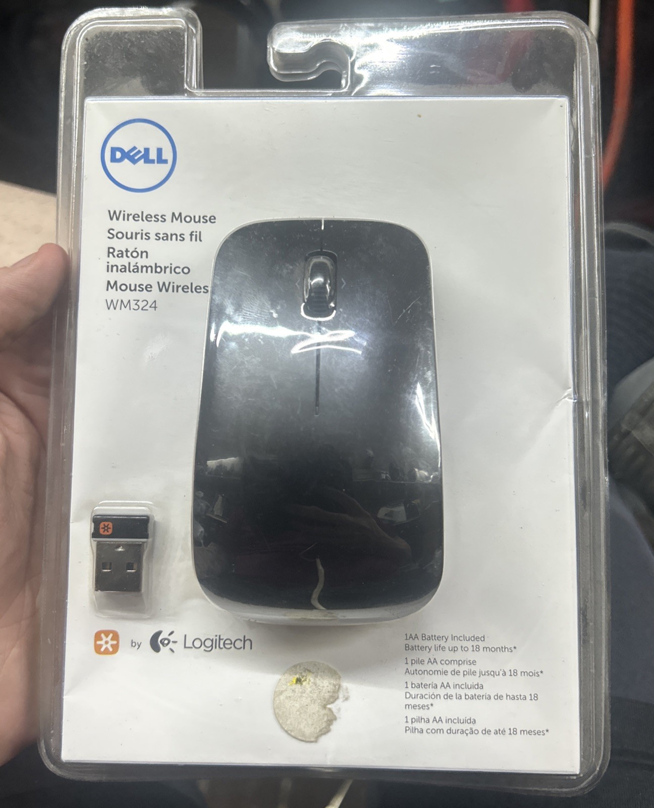 Dell By Logitech #WM324 Wireless Optical Mouse 5 Smooth Buttons Black