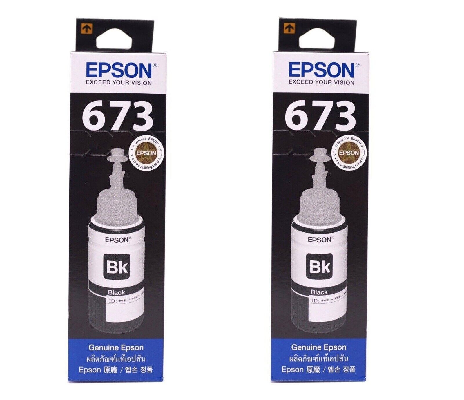 *2PCS* ORIGINAL EPSON T673 T6731 BLACK PRINTER INK 70ML For L800 L805 L1800