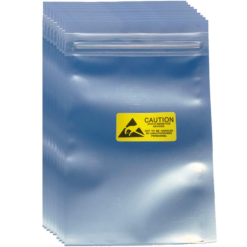 100pcs 3.93X5.9in(10X15cm) Anti Static Bags,ESD Bags Resealable for SSD HDD w...
