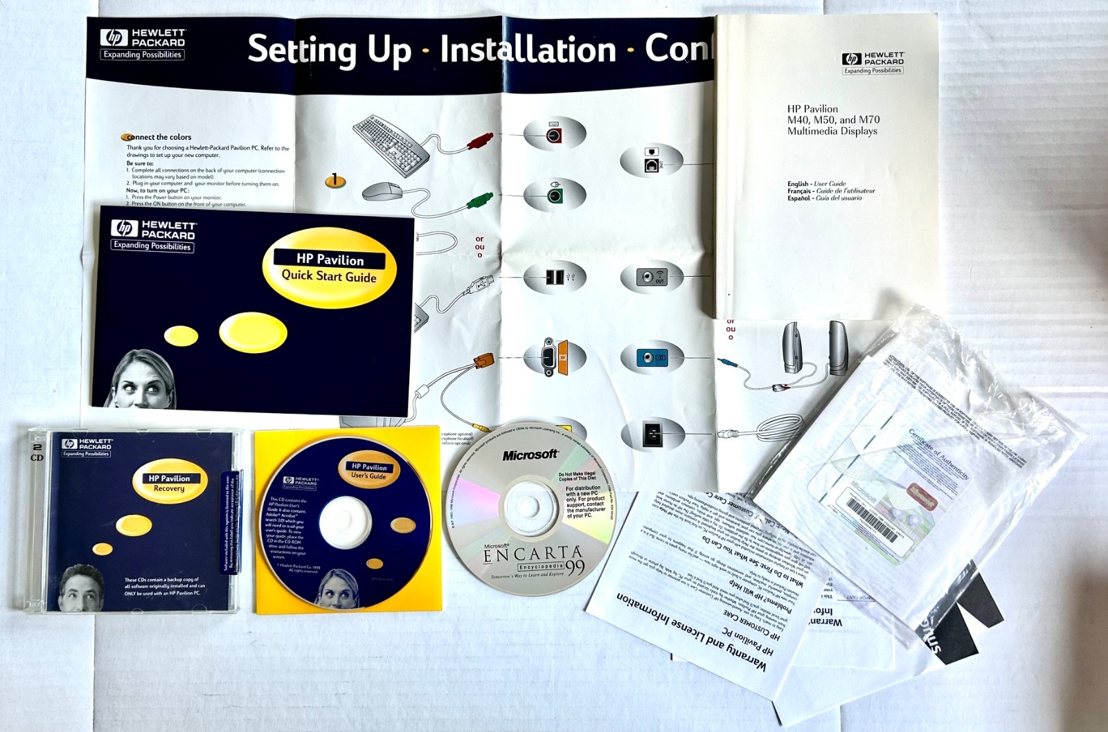 HP Pavilion Disks/Manuals Users Guide, Recovery Disc 2-Disk CD Set, Encarta +