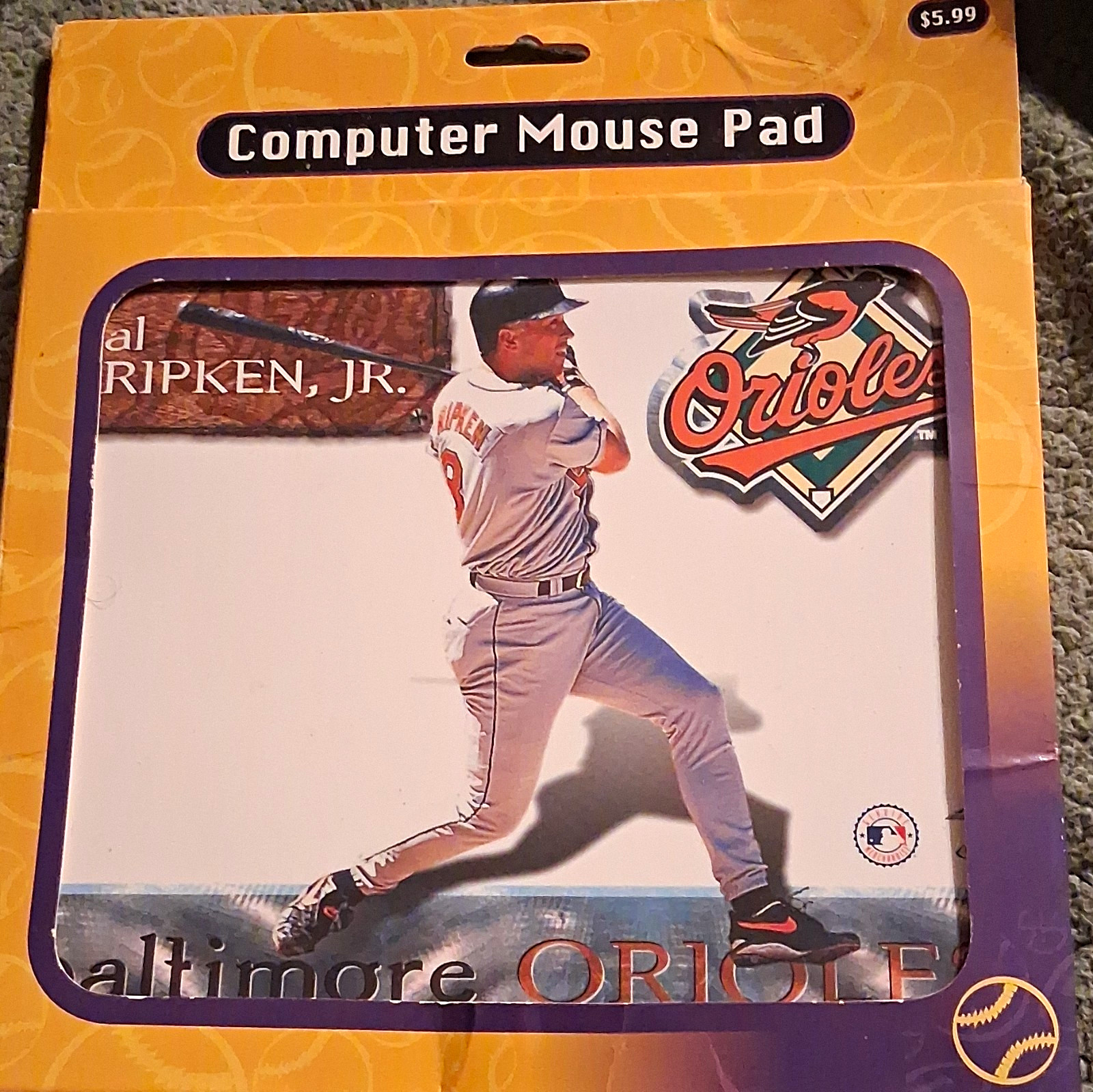 Crown Pro Cal Ripken Jr Baltimore Orioles Pictorial Non-Slip Mouse Pad 8.5"