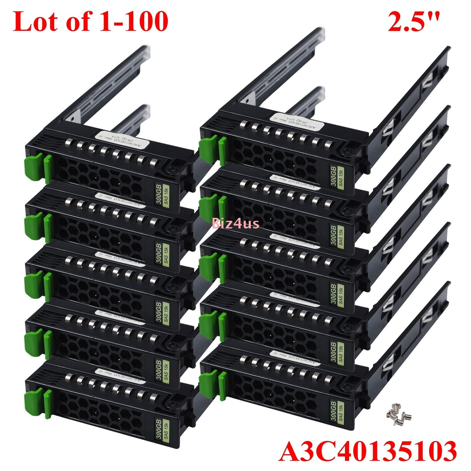 Lot A3C40135103 2.5" HDD SAS Tray Caddy For Fujitsu RX200 RX300 RX350 S6 S7 S8