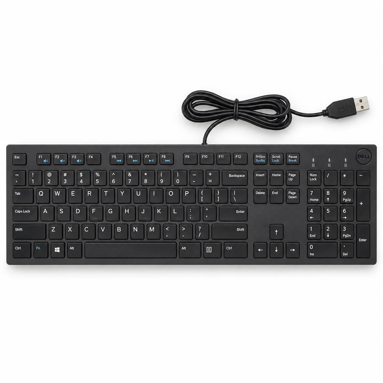 Dell KB216-BK-US Wired USB Multimedia Keyboard 104-Key US QWERTY Black