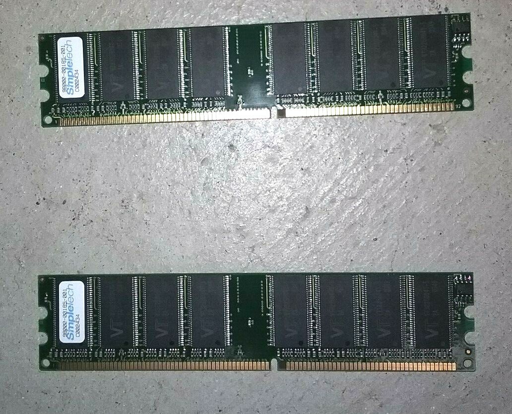 SimpleTech 512MB PC3200 DDR 400 RAM Pair