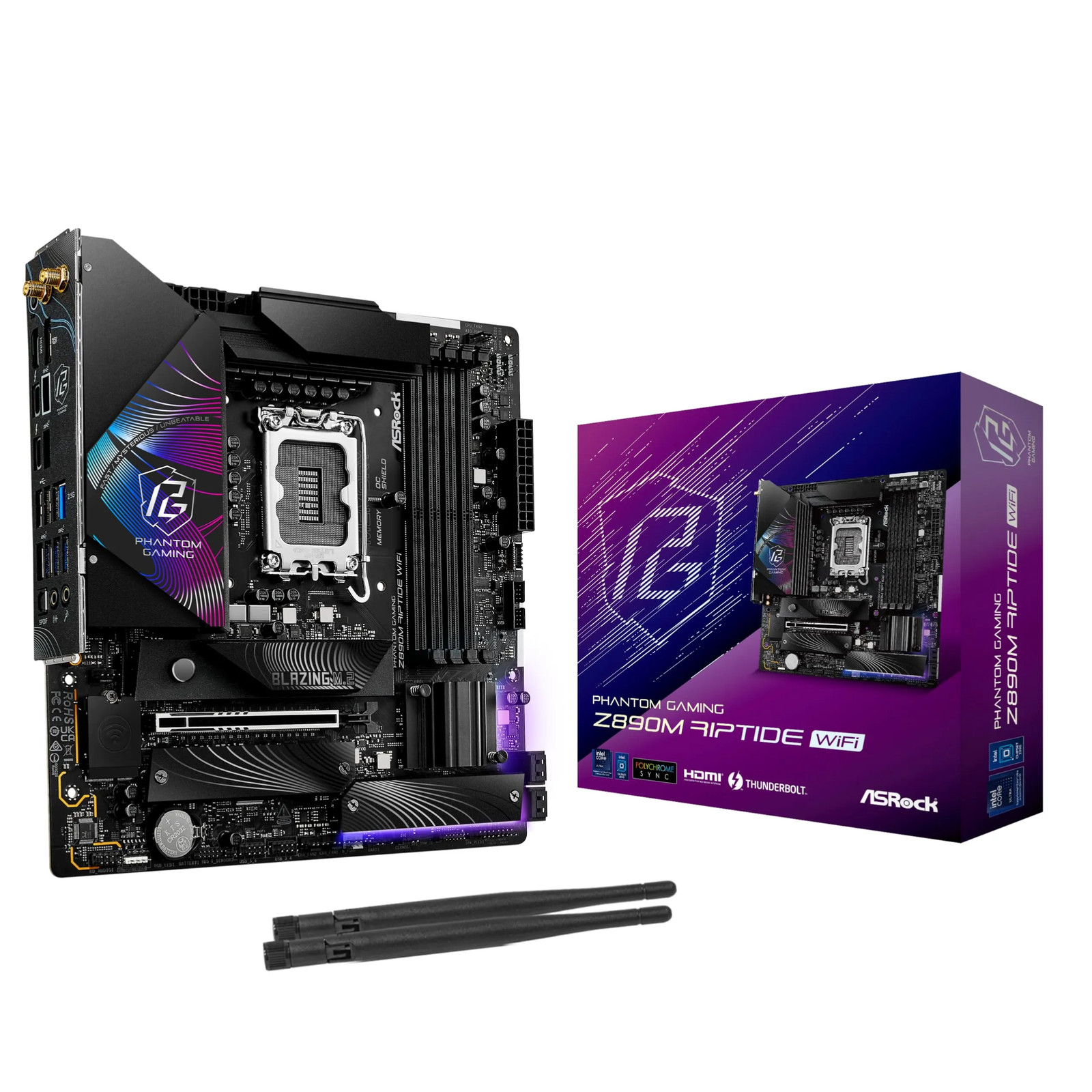 ASRock Z890M RIPTIDE WIFI ASRock Z890M Riptide WiFi Micro ATX Motherboard