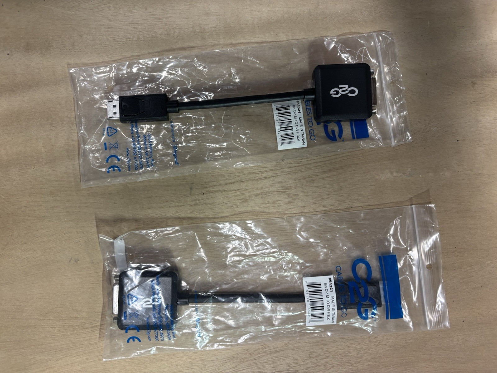 C2G 8in DisplayPort Male to Single Link DVI-D Female Black Adapter Converter.