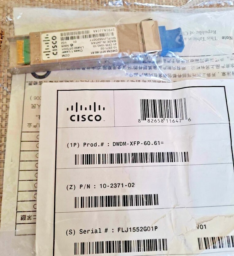 CISCO DWDM-XFP-60.61 TRANSCEIVER MODULE 10-2371-02 GENUINE