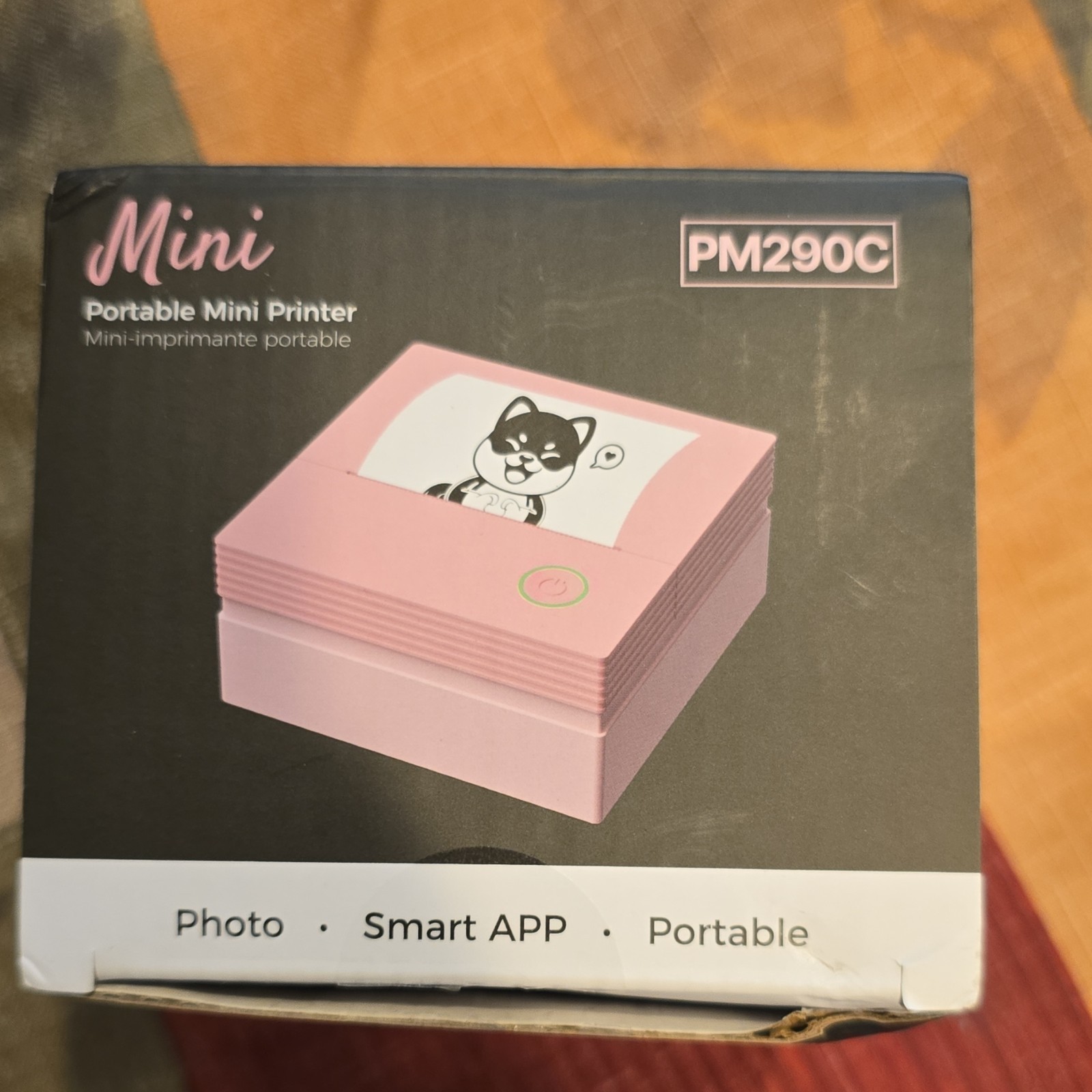 PM290C Mini Portable Thermal Printer, Bluetooth 203dpi, B/W Roll Paper