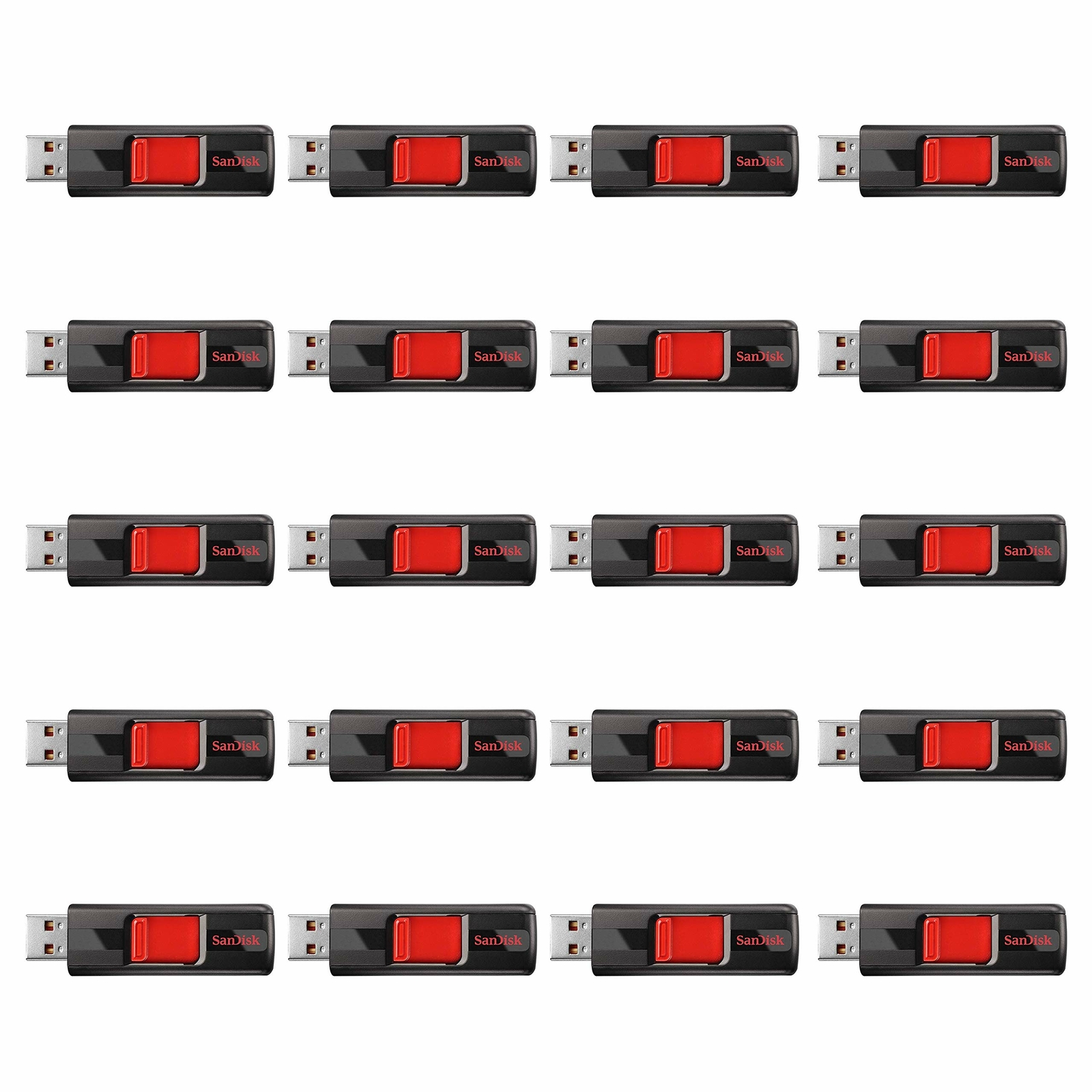 SanDisk 64GB Cruzer USB 2.0 Flash Drive - Bulk (20 Count) - Sdcz36-064G-B20CT