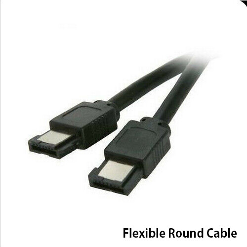 36" Premium Quality eSATA Round External SATA Cable, 6Gb/s SATA 3 Speed (Black)