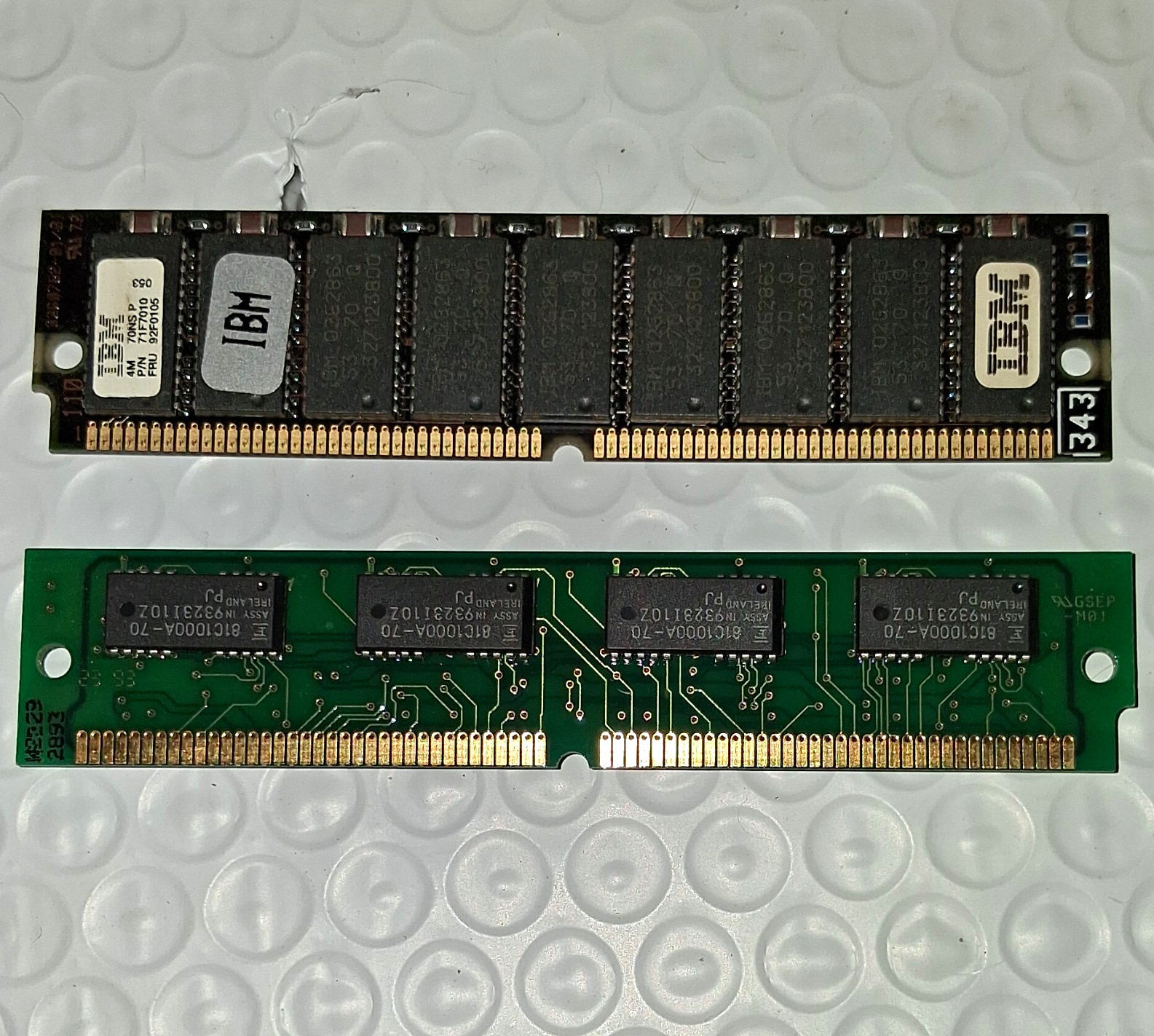 IBM 32MB Kit (2x16MB) 168-Pin DIMM FPM DRAM 70ns FRU 92F0087