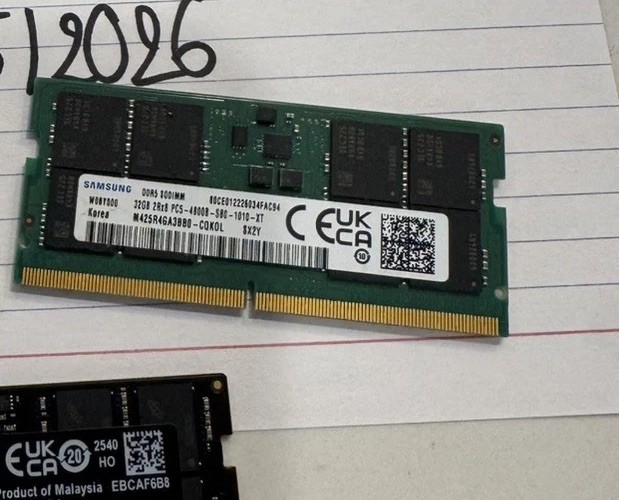 Samsung 1x32GB PC5-38400 DDR5 4800 MHz SODIMM Laptop Memory RAM M425R4GA3BB0-CQK