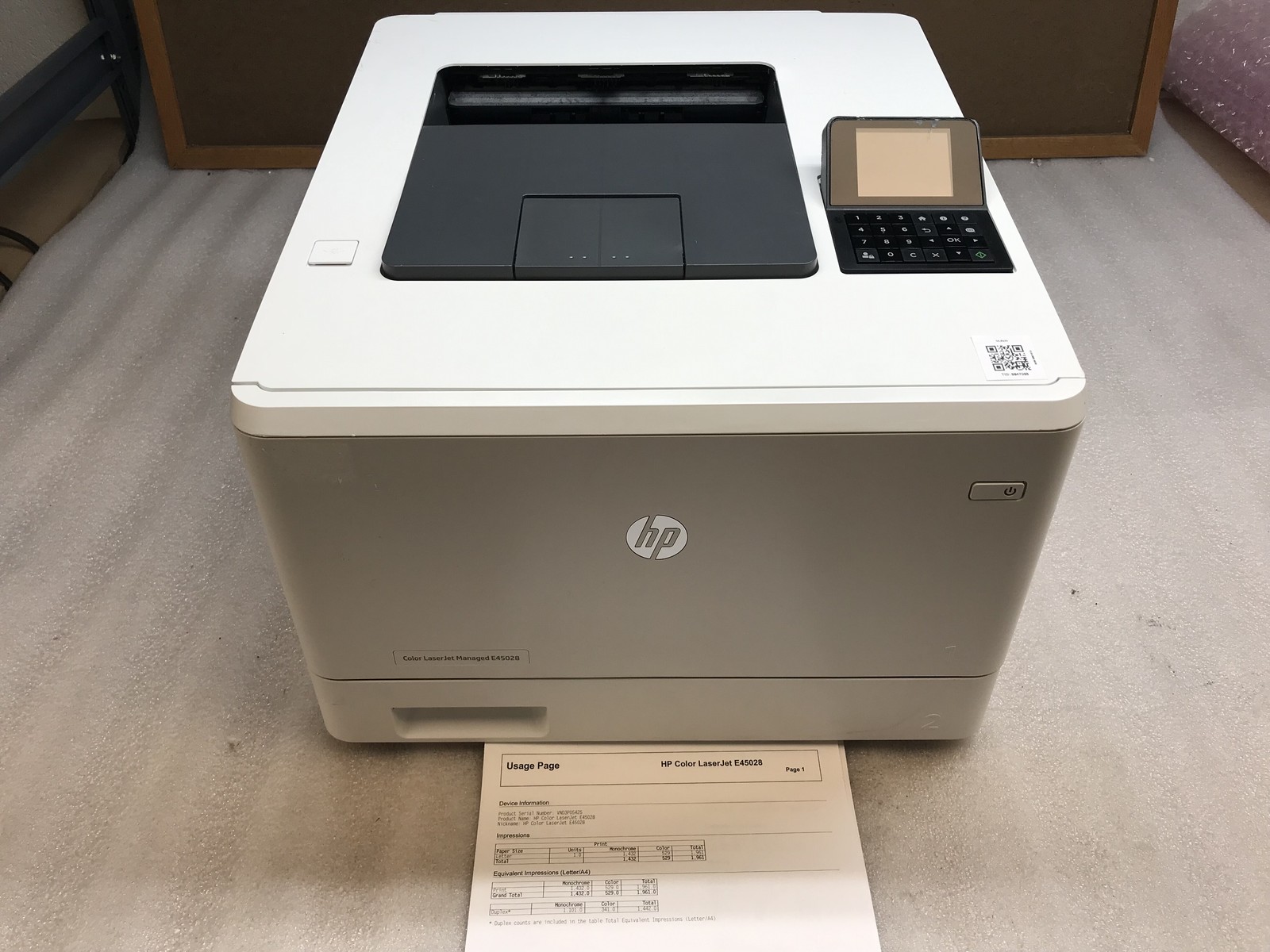 HP Color LaserJet Managed E45028 Laser Printer 1K Page Count Tested Toner Inc