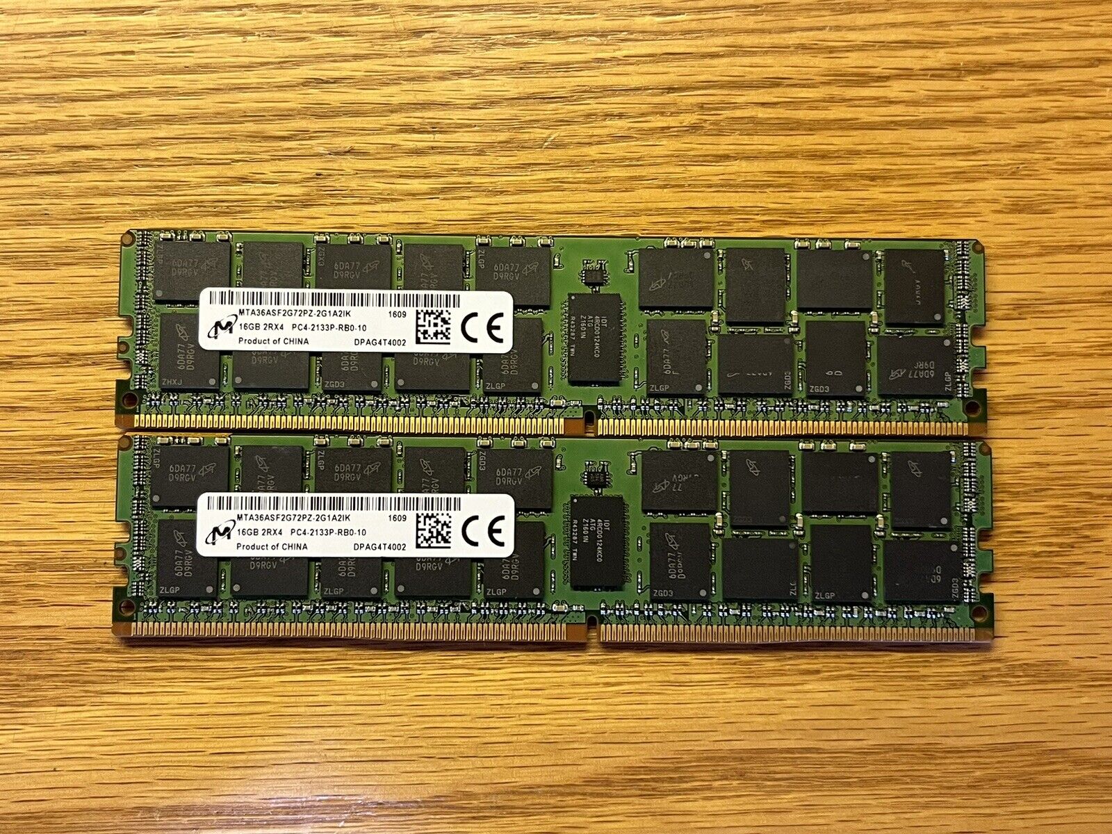 32GB (2x16GB) Micron PC4-2133P-R ECC REG Registered Server RAM MTA36ASF2G72PZ