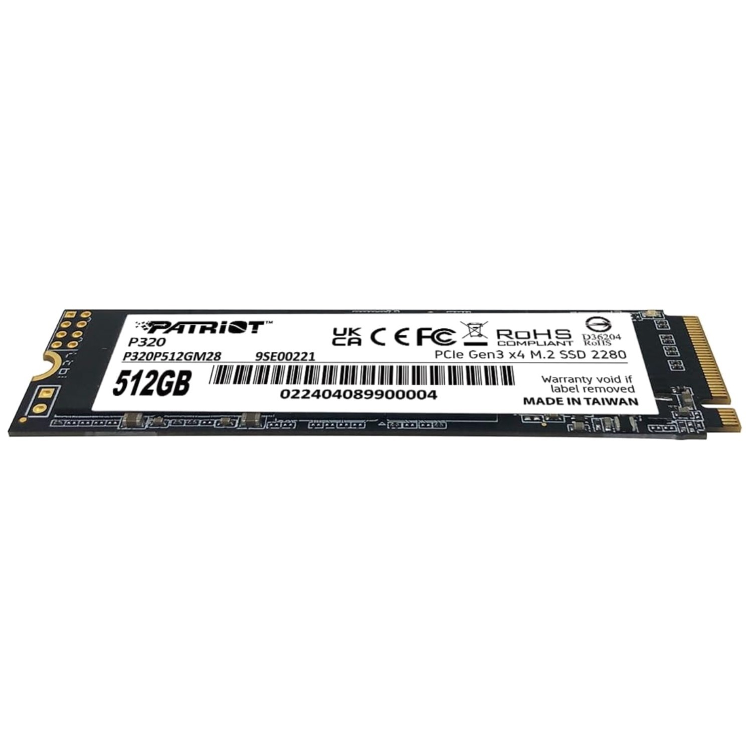 Patriot P320 512GB PCIe Gen3x4 NVMe SSD
