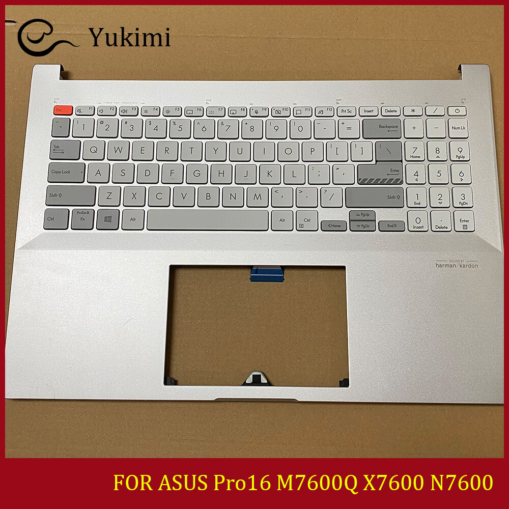 FOR ASUS Pro16 M7600Q X7600 N7600 White C Shell Cover Upper Palmrest Keyboard