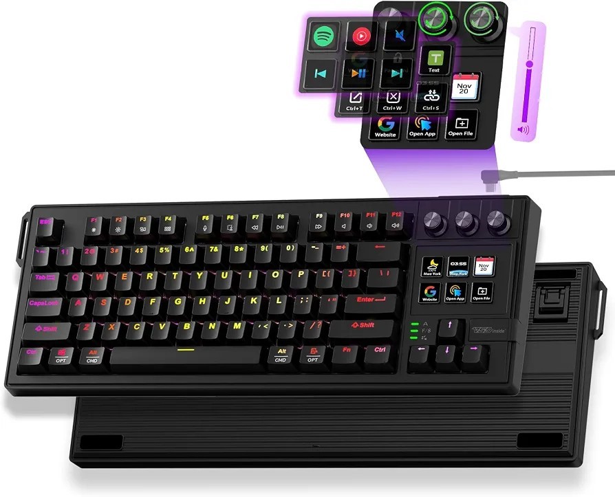 VSDINSIDE VSD K1 Pro 87‑Key Macro Mechanical Keyboard with Integrated Streaming