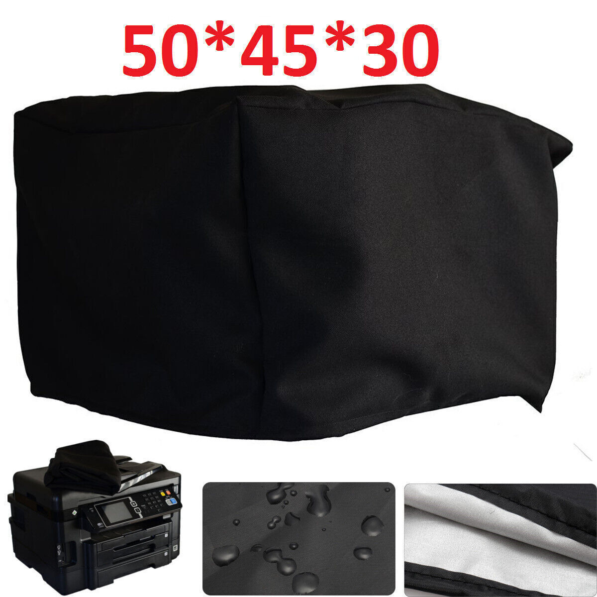 20x18x12'' Black Polyester-cotton Fiber Printer Dust Cover For Workforce WF-3620
