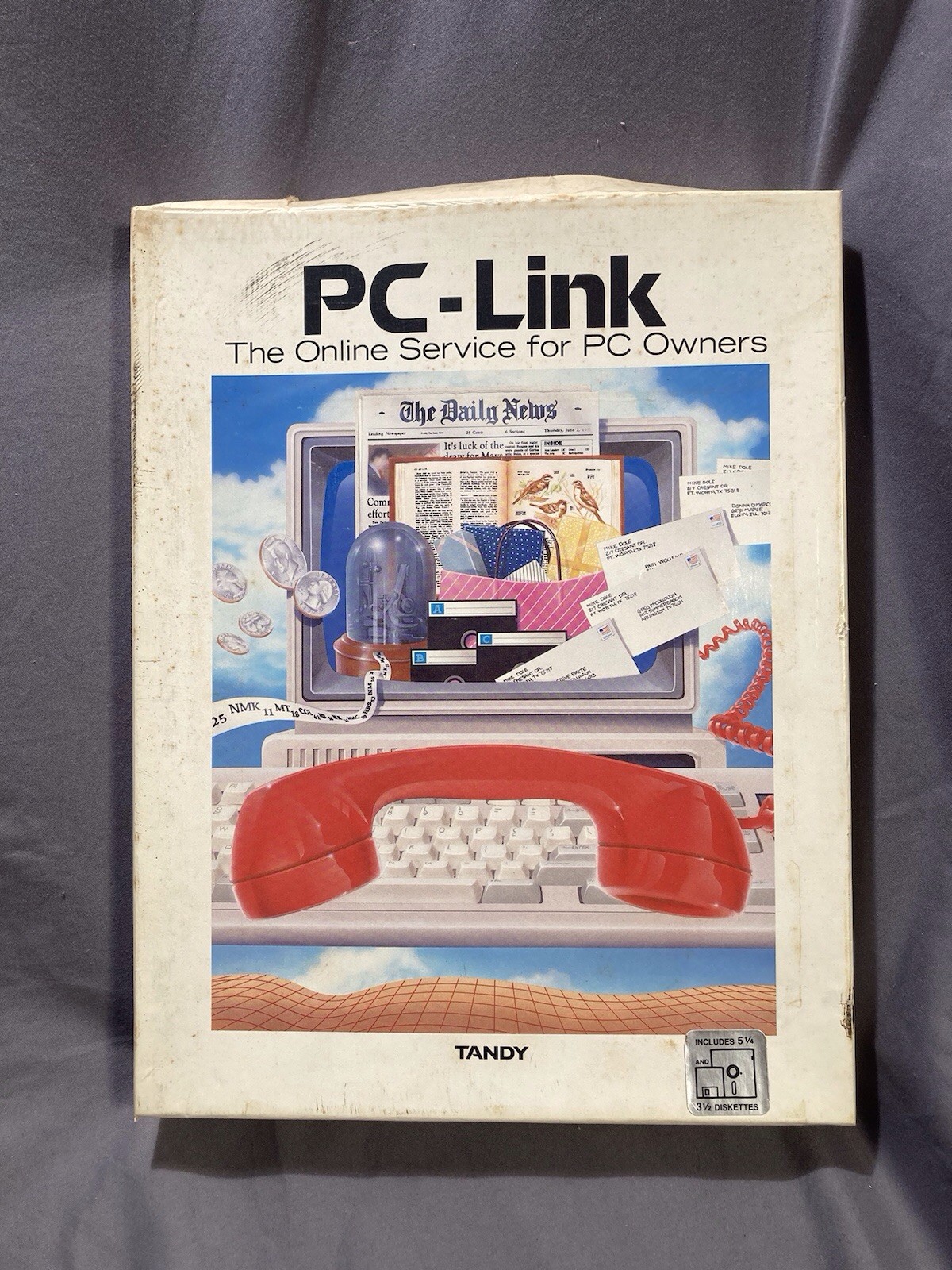 TANDY PC-Link Deskmate Software RARE Version 3 w/Original Box, Manuals & Disks +