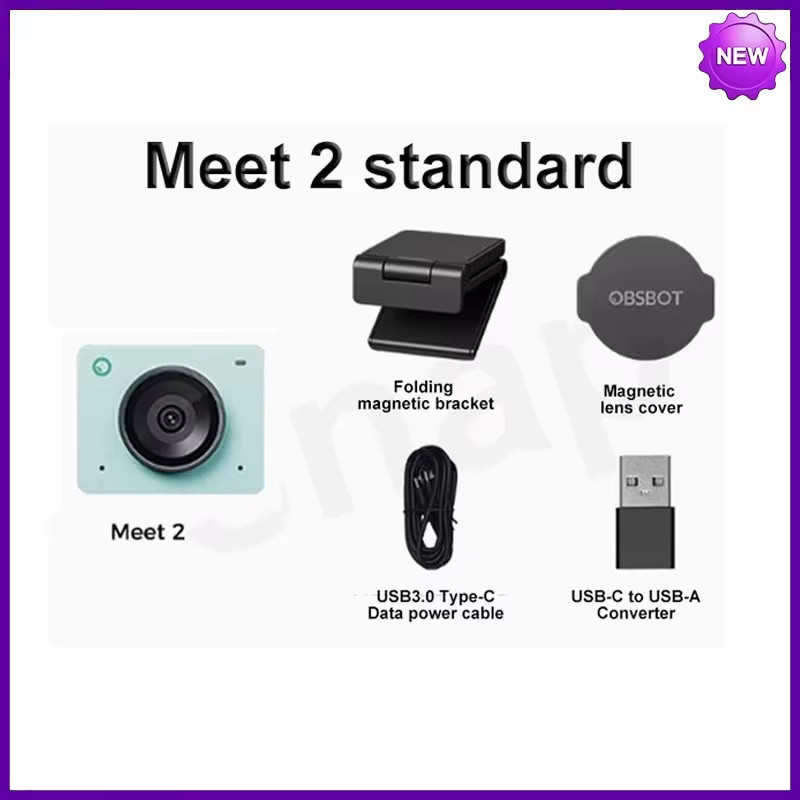 OBSBOT Meet 2 AI-Powered 4K Webcam 1/2 Sensor Auto Focus HDR Video Conferencing