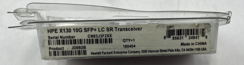 HP X130 10G SFP+ LC SR TRANSCEIVER