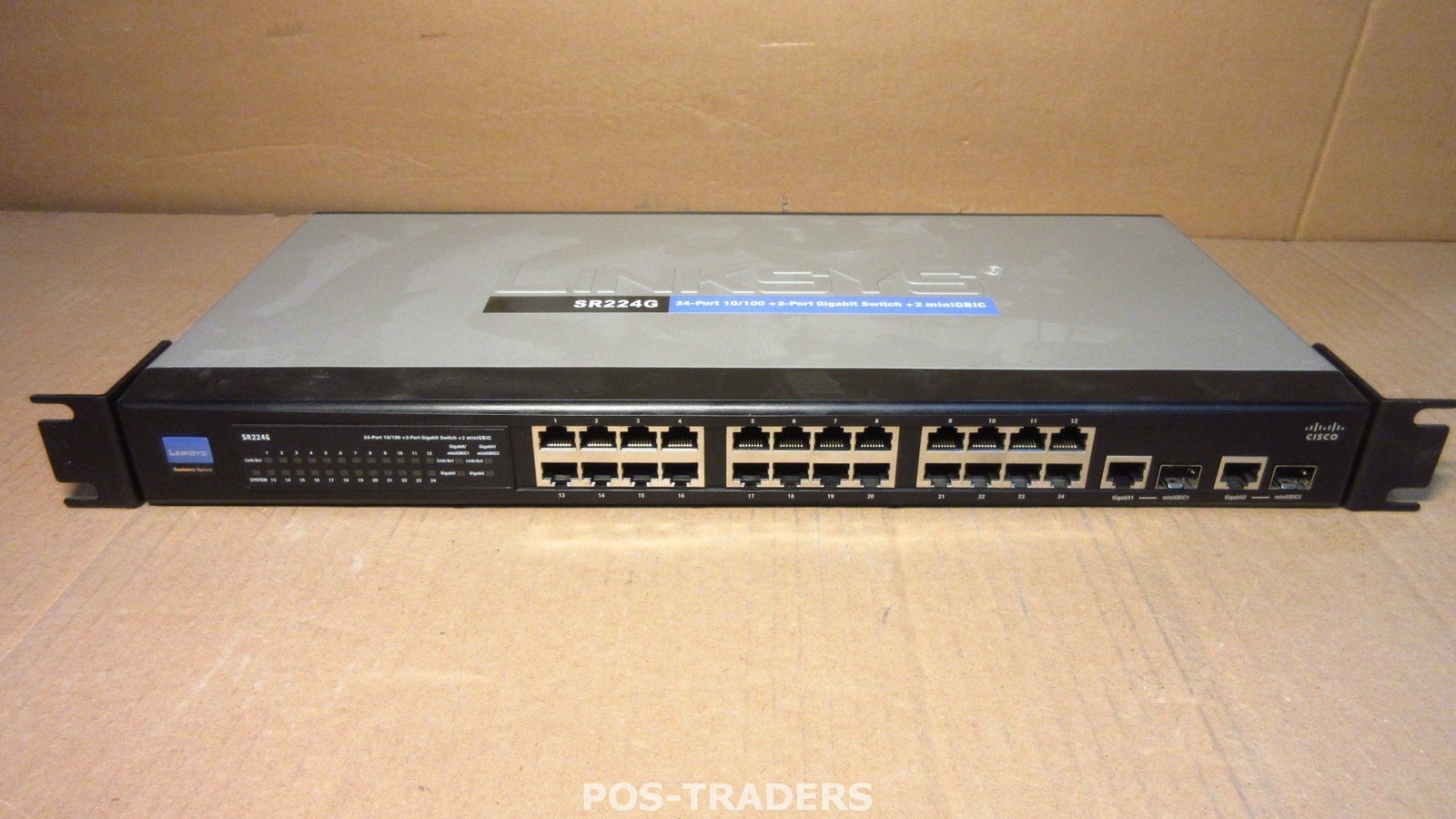 Cisco Linksys SR224G v2.0 Switch 24-Port 10/100 + 2-Port Gigabit + 2 Mini GBIC