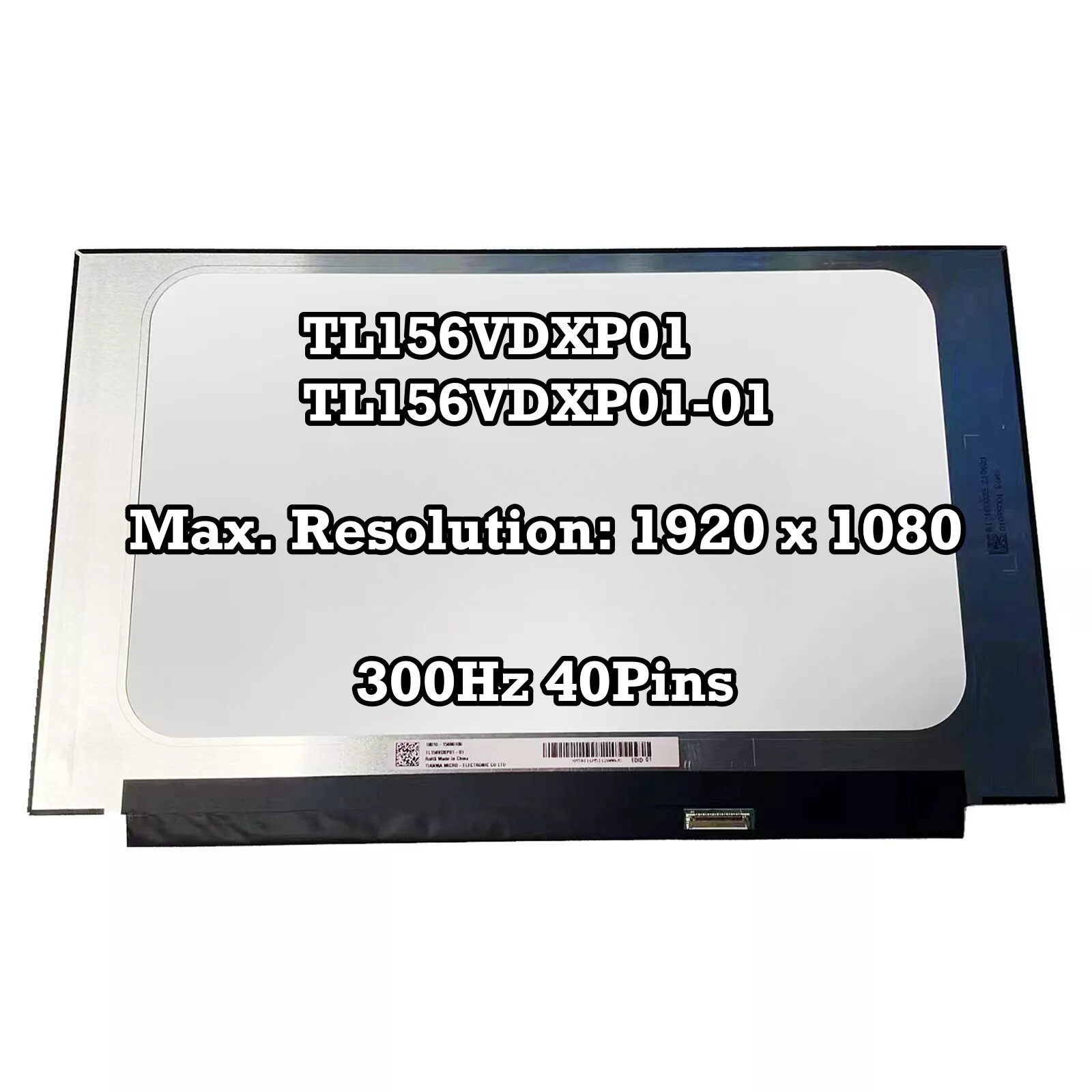 100% sRGB TL156VDXP01 TL156VDXP01-01 FHD 1920×1080 IPS 300Hz LED LCD Screen