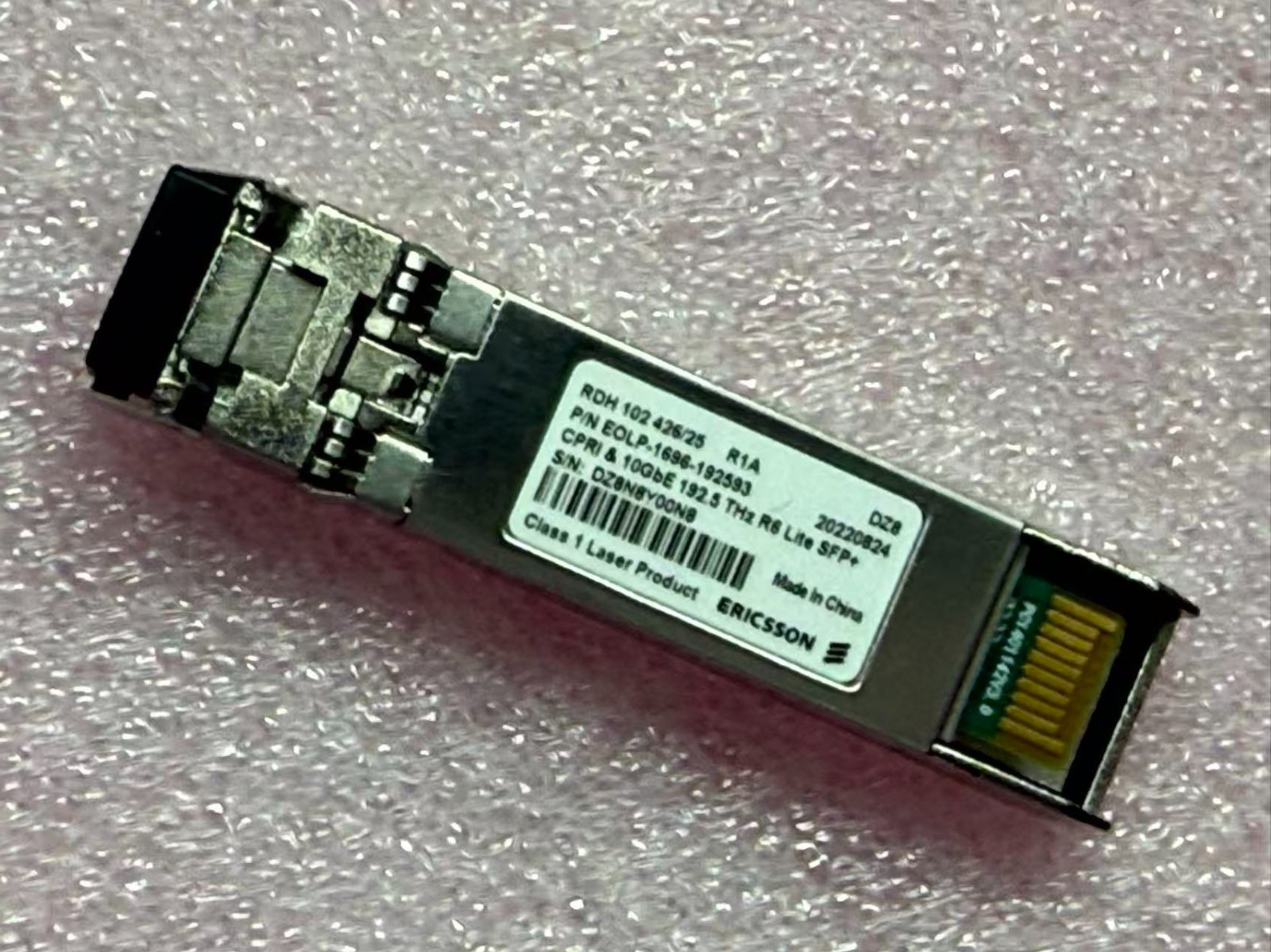 Ericsson RDH102426/25 SFP+ CPRI &10GbE 192.5THz R6 Lite DWDM LC Transceiver