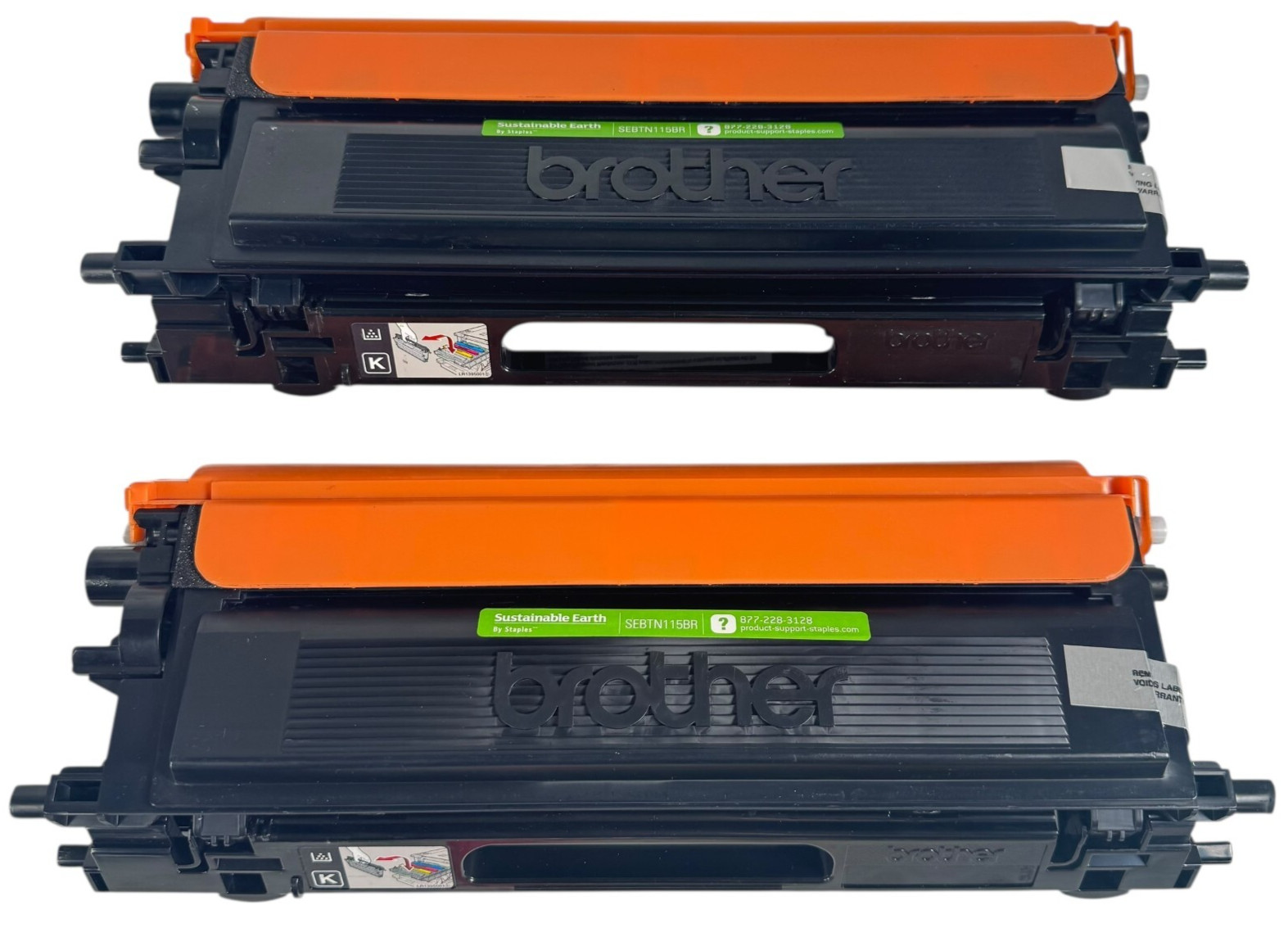 2 Pack Staples Compatible Brother TN115BK High Yield Black Toner Cartridges