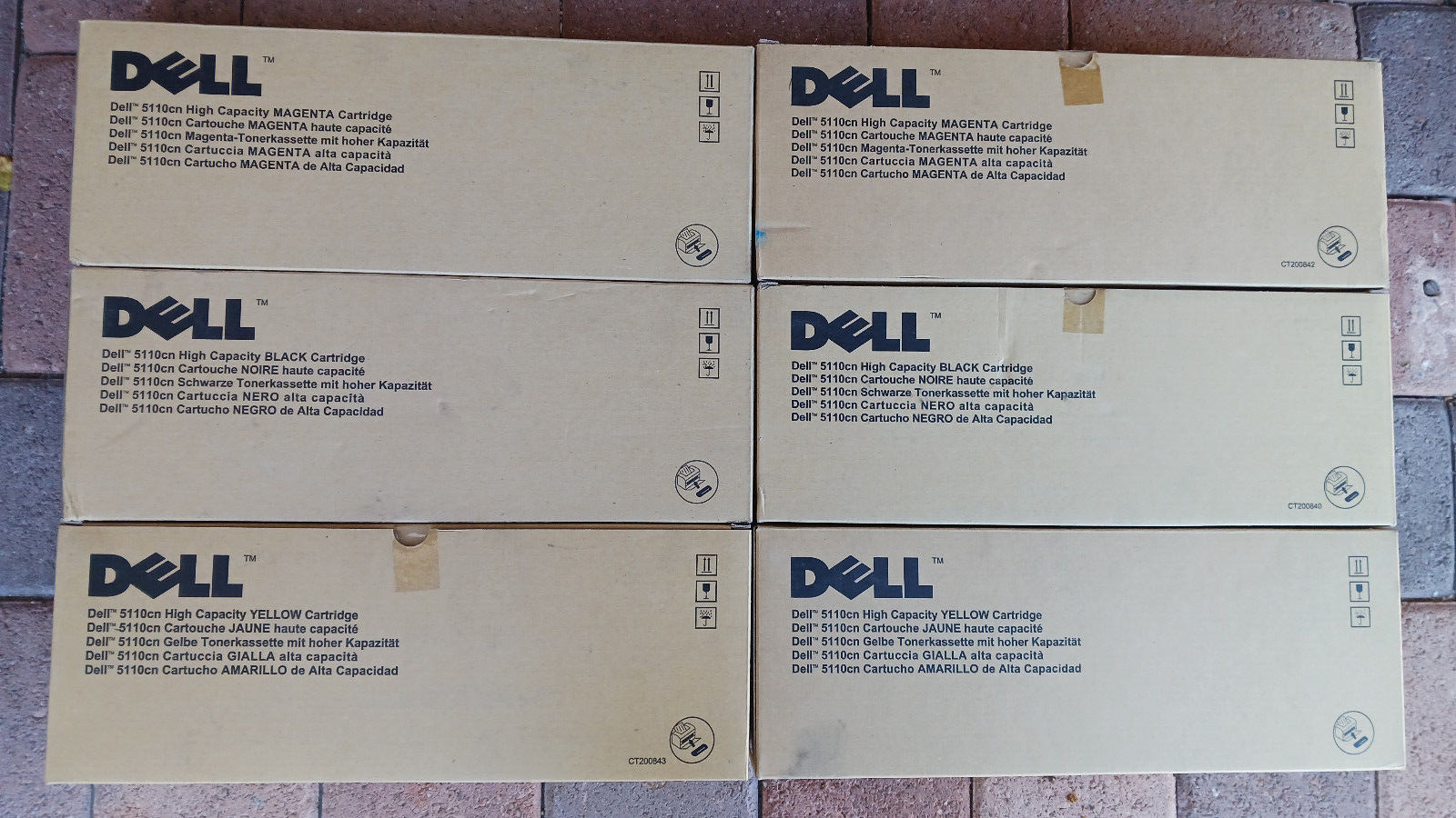 Lot of 6 Genuine Dell 5110CN Toner Cartridges