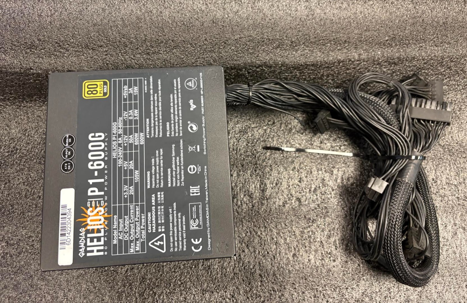 Gamdias Helios Gold P1 - 600G Power Supply (HELIOS P1-600G)-USED