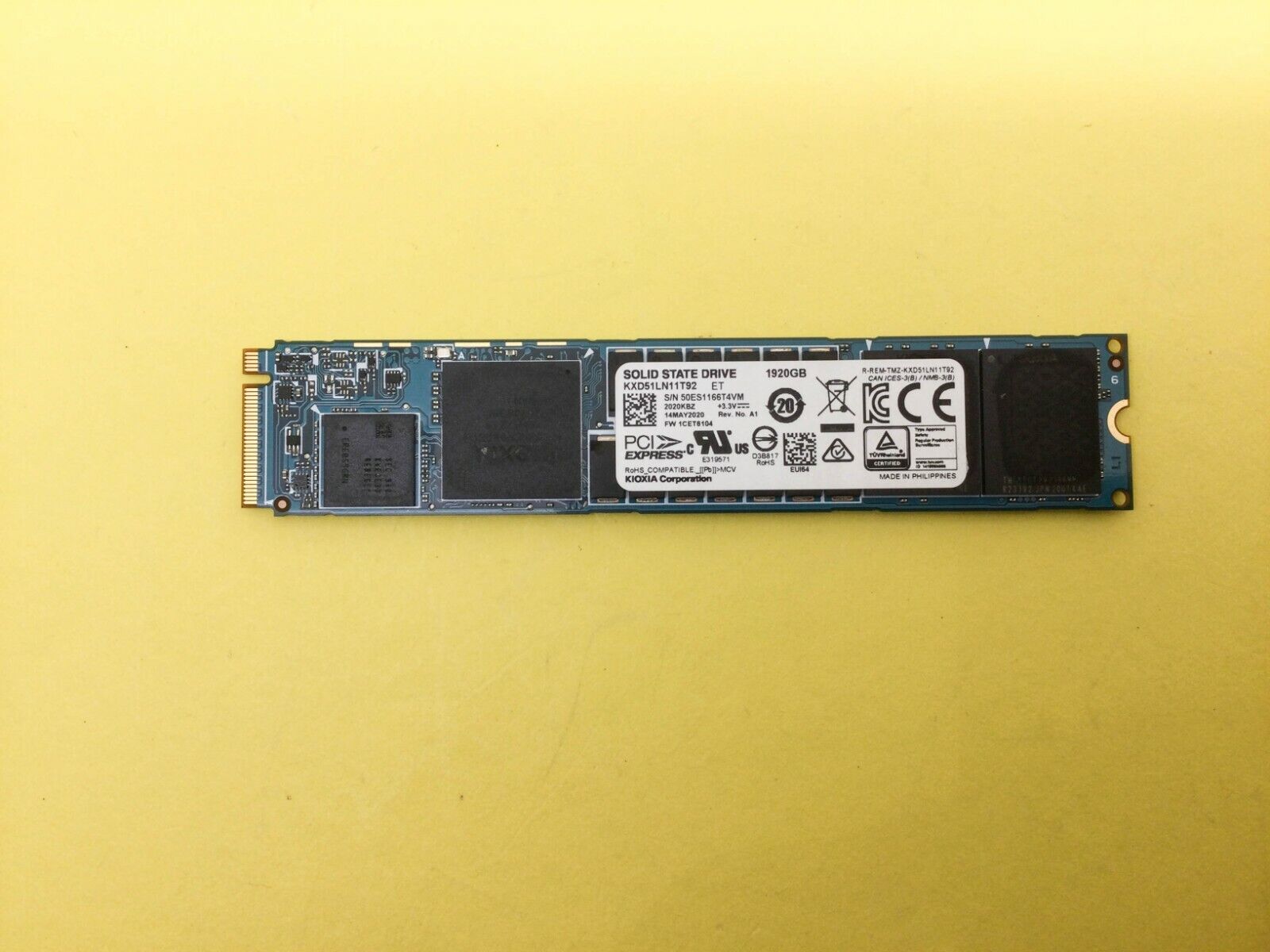 Toshiba XD5 Series 1.92TB PCIe Gen3 x4 NVMe M.2 22110 SSD KXD51LN11T92 New