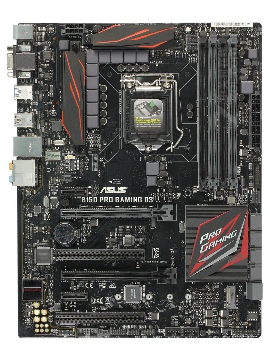 For ASUS B150 PRO GAMING D3 LGA1151 DDR3 VGA+ 1×M.2 ATX Motherboard