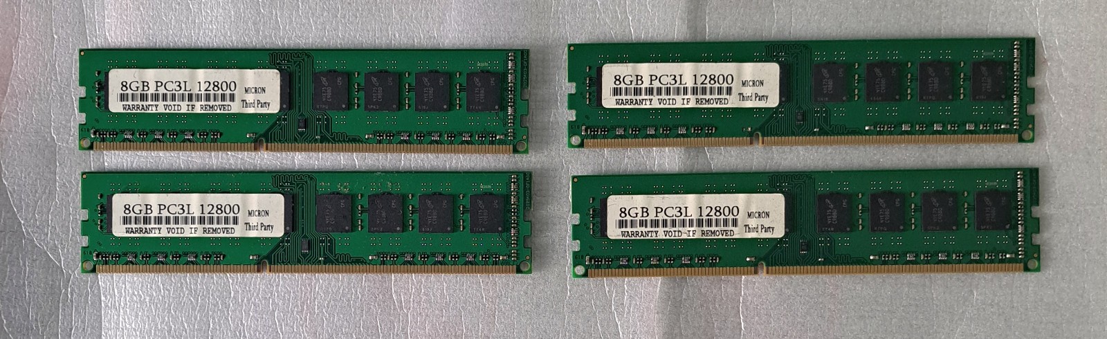 ⭐8GB DDR3L PC3L‑12800 1600MHz Desktop RAM Micron Lot of 4