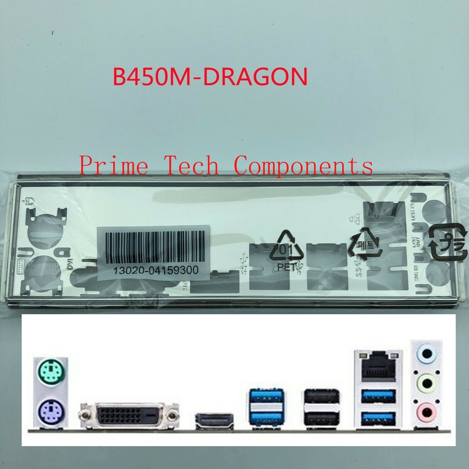 Original For Asus B450M-DRAGON Shield I/O IO Rear Baffle Backplate Motherboard
