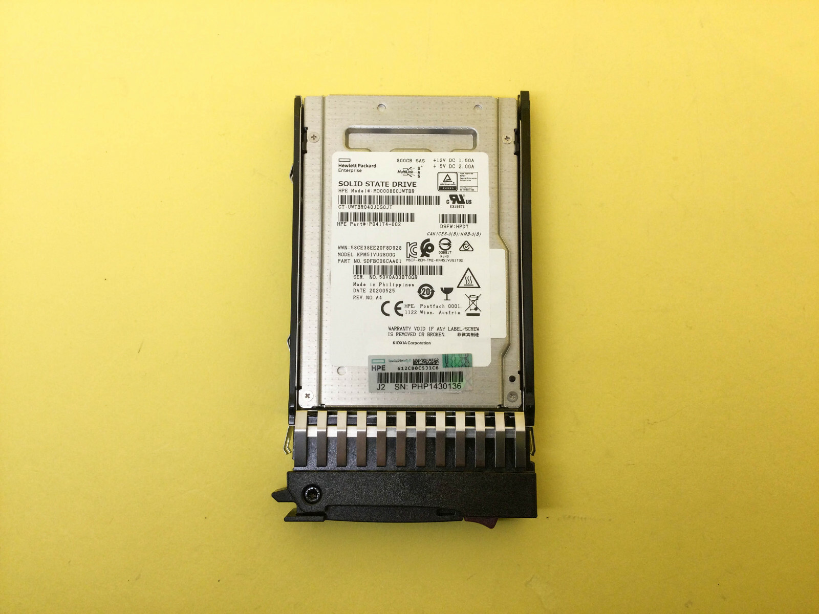 N9X96A HP MSA 800GB 12G SAS MU SFF(2.5IN) SSD 841505-001 